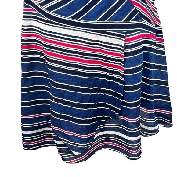 Le Lis Blanc mini dress sleeveless asymmetrical stripe linen lined size 40 - Picture 7 of 14